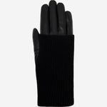 Riley - Gants tactiles en cuir de mouton avec manchette en tricot  - Schwartz & von Halen FR - Gants en Cuir - 1