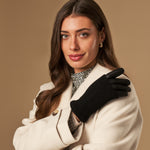 Riley - Gants tactiles en cuir de mouton avec manchette en tricot  - Schwartz & von Halen FR - Gants en Cuir - 4