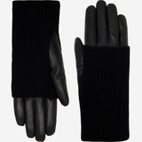 Riley - Gants tactiles en cuir de mouton avec manchette en tricot  - Schwartz & von Halen FR - Gants en Cuir - 2