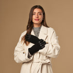 Riley - Gants tactiles en cuir de mouton avec manchette en tricot  - Schwartz & von Halen FR - Gants en Cuir - 6