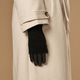 Riley - Gants tactiles en cuir de mouton avec manchette en tricot  - Schwartz & von Halen FR - Gants en Cuir - 7