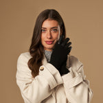 Riley - Gants tactiles en cuir de mouton avec manchette en tricot  - Schwartz & von Halen FR - Gants en Cuir - 9