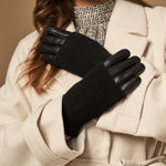 Riley - Gants tactiles en cuir de mouton avec manchette en tricot  - Schwartz & von Halen FR - Gants en Cuir - 10