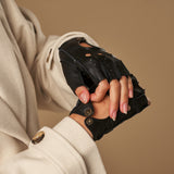 Robyn (noir) – luxueux gants de conduite sans doigts en cuir de cerf américain - Schwartz & von Halen FR - Gants en Cuir - 7