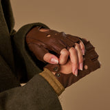 Robyn (marron) – luxueux gants de conduite sans doigts en cuir de cerf américain - Schwartz & von Halen FR - Gants en Cuir - 8