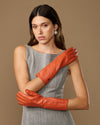 Rosemary Mid-forearm (orange) - Damenhandschuhe aus Lammleder mit Seidenfutter & Touchscreen-Funktion