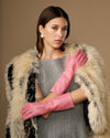 Rosemary Mid-forearm (rosa) - Damenhandschuhe aus Lammleder mit Seidenfutter & Touchscreen-Funktion