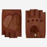 Selena (marron) – Gants de conduite classiques sans doigts en agneau pour femme