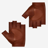 Selena (cognac) – Gants de conduite classiques sans doigts en agneau pour femme