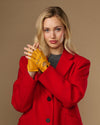 Selena (jaune) - Gants de conduite classiques sans doigts en cuir d’agneau pour femme