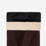 Winston (marron foncé) - Gants pour hommes en nubuck doublés de Primaloft épaisse et fermeture à boutons-pression
