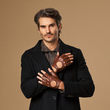 Zane (marron) – luxueux gants de conduite sans doigts en cuir de cerf américain