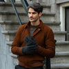 Hudson (noir) - Gants en tricot de laine Shetland et doublure en polaire