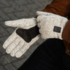 Hudson (beige) - Gants en tricot de laine Shetland et doublure en polaire