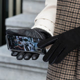 Nora - Gants tactiles en cuir de mouton et doublure luxueuse en fausse fourrure - Schwartz & von Halen FR - Gants en Cuir - 6