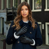 Kira (noir) - gants en peau de mouton avec doublure en laine/cachemire & fonction écran tactile