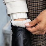 Mia - Moufles tactiles élégantes en cuir et doublure luxueuse en laine d'agneau - Schwartz & von Halen FR - Gants en Cuir - 6