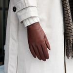 Ivy (cognac) - Gants tactiles en cuir de mouton et doublure en laine/cachemire - Schwartz & von Halen FR - Gants en Cuir - 7