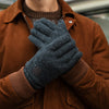 Hudson (noir) - Gants en tricot de laine Shetland et doublure en polaire