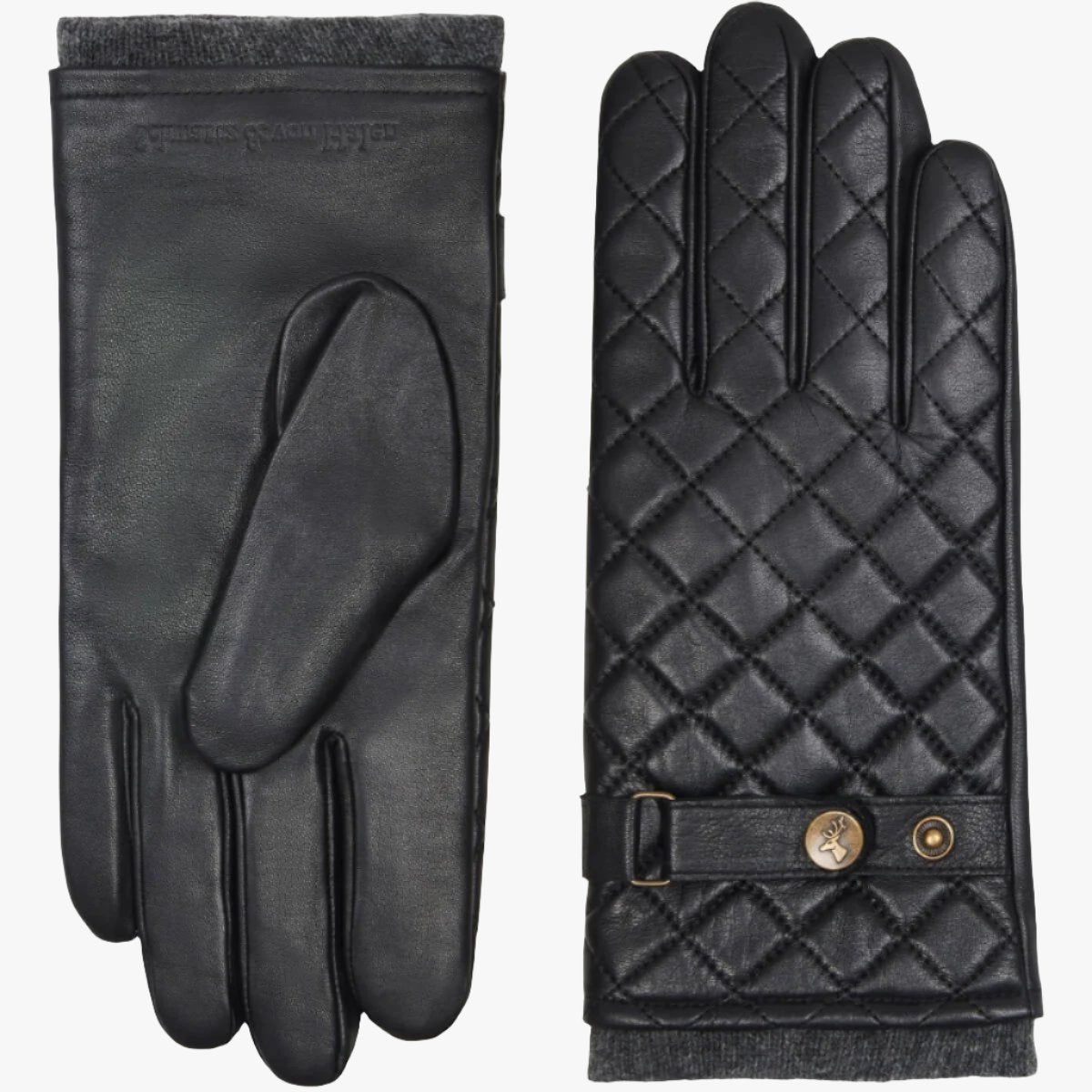 Smith - Gants tactiles en peau de mouton avec bouton pression