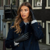 Kira (noir) - gants en peau de mouton avec doublure en laine/cachemire & fonction écran tactile