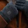 Hudson (noir) - Gants en tricot de laine Shetland et doublure en polaire