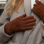 Elizabeth (marron) - Gants en daim et doublure chaude en fausse fourrure  - Schwartz & von Halen FR - Gants en Cuir - 13