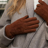 Elizabeth (marron) - Gants en daim et doublure chaude en fausse fourrure  - Schwartz & von Halen FR - Gants en Cuir - 13