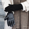 Nora - Gants tactiles en cuir de mouton et doublure luxueuse en fausse fourrure