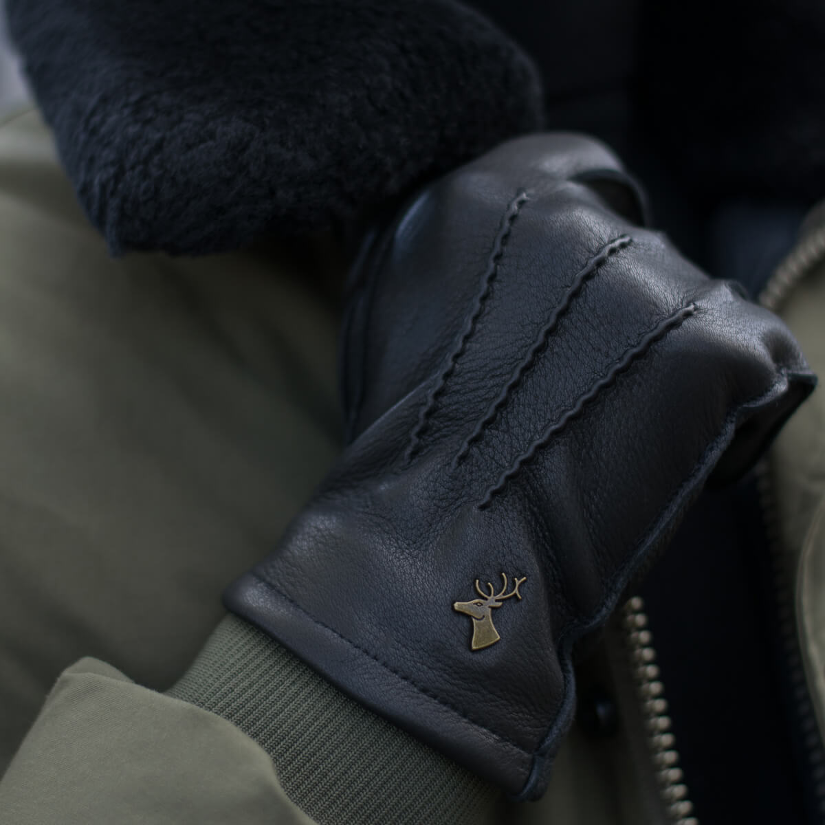Charles – luxueux gants en cuir de cerf américain avec doublure chaude en cachemire - Schwartz & von Halen FR - Gants en Cuir - 10