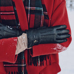 Alessandra (noir) - Gants tactiles en cuir de chèvre et doublure en laine d'agneau - Schwartz & von Halen FR - Gants en Cuir - 13