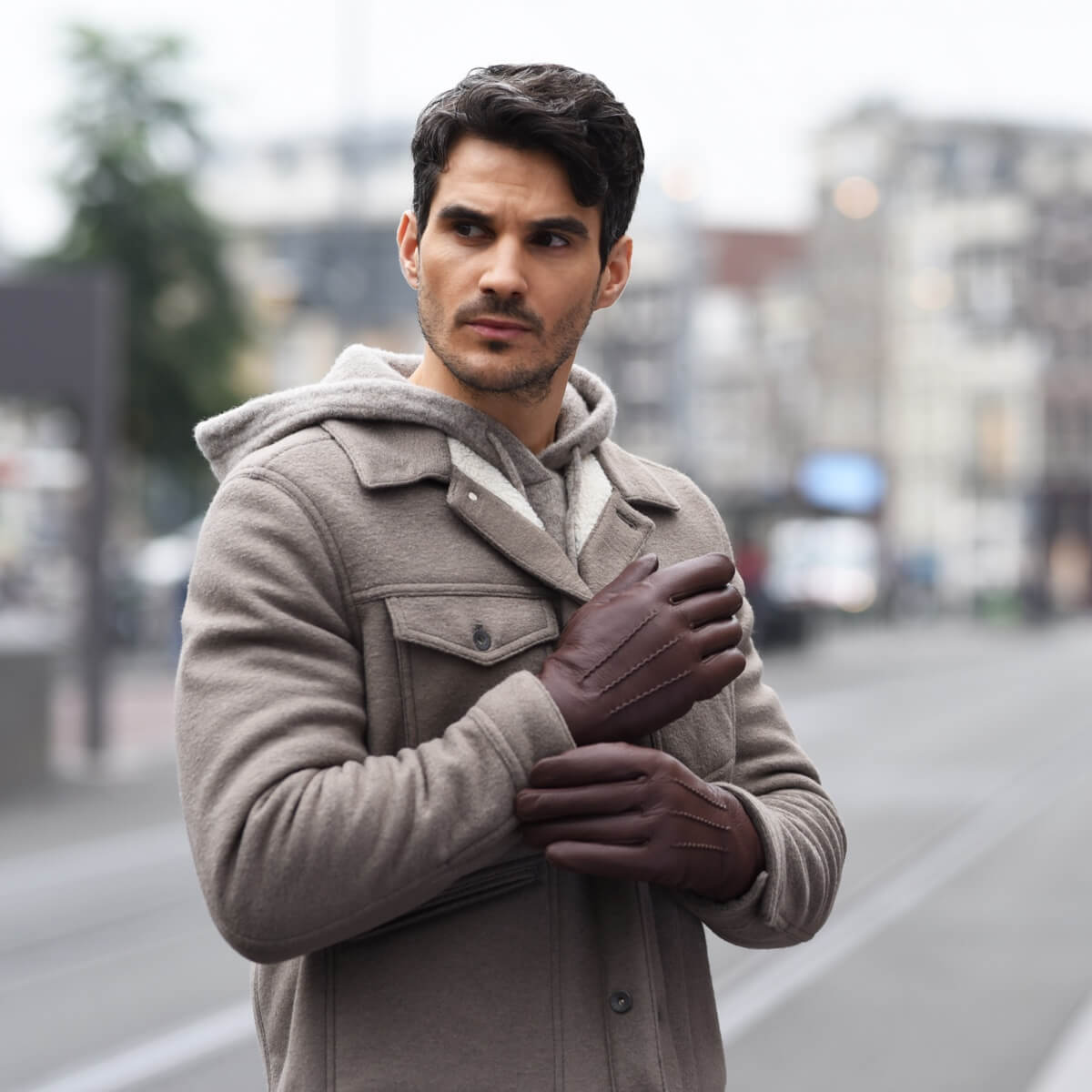 Gants en cuir marron pour hommes - écran tactile - doublure en laine d'agneau - David - Gants en cuir haut de gamme - Conçus à Amsterdam - Schwartz & von Halen® - 8