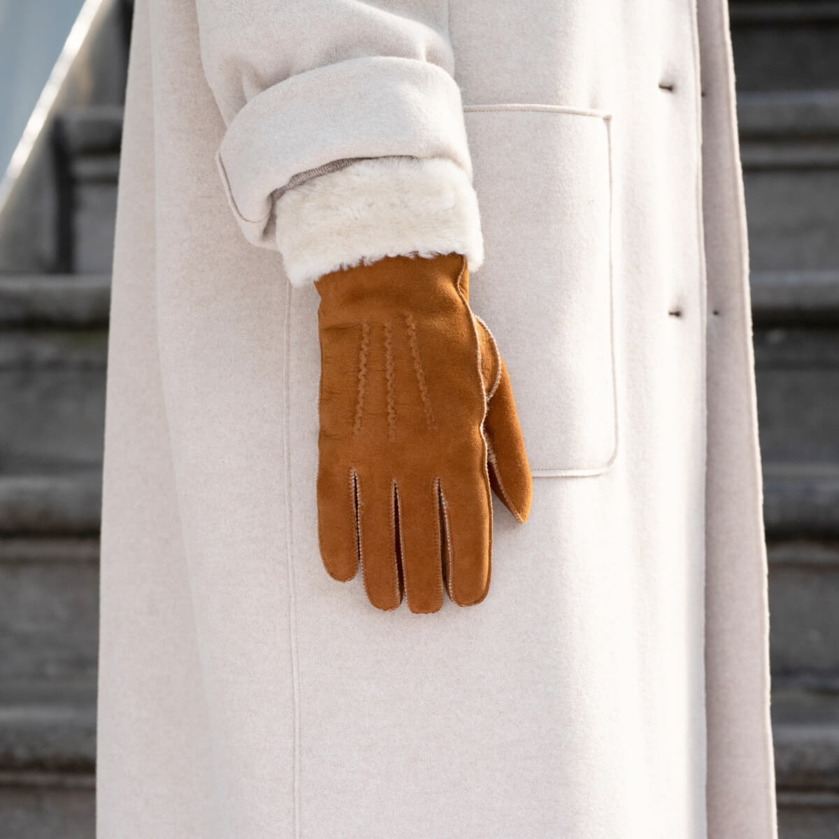 Gants en daim pour femmes marron - doublure chaude - Gants en cuir haut de gamme - Conçus à Amsterdam - Schwartz & von Halen® - 8