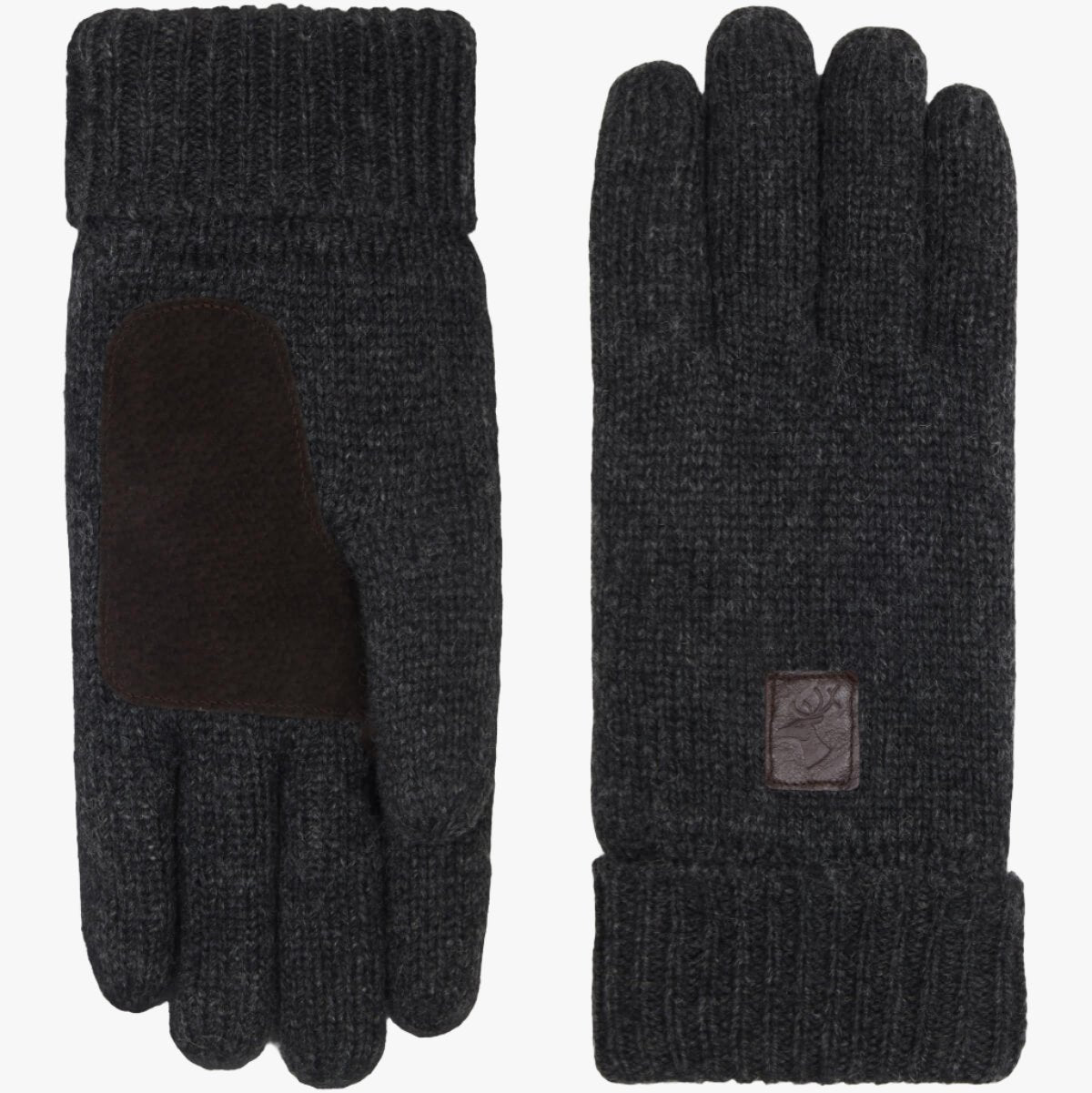 Hudson (noir) - Gants en tricot de laine Shetland et doublure en polaire