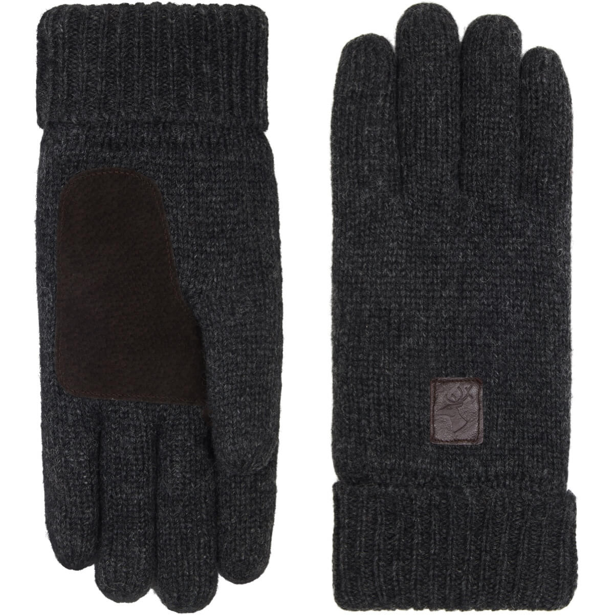Hudson (noir) - Gants en tricot de laine Shetland et doublure en polaire