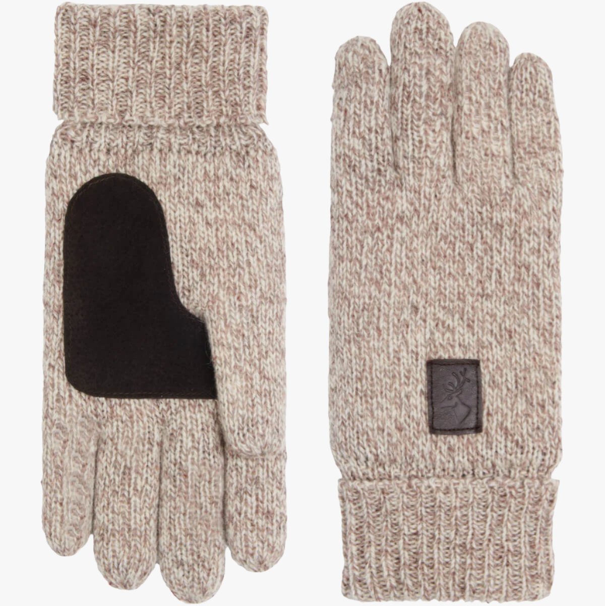 Hudson (beige) - Gants en tricot de laine Shetland et doublure en polaire