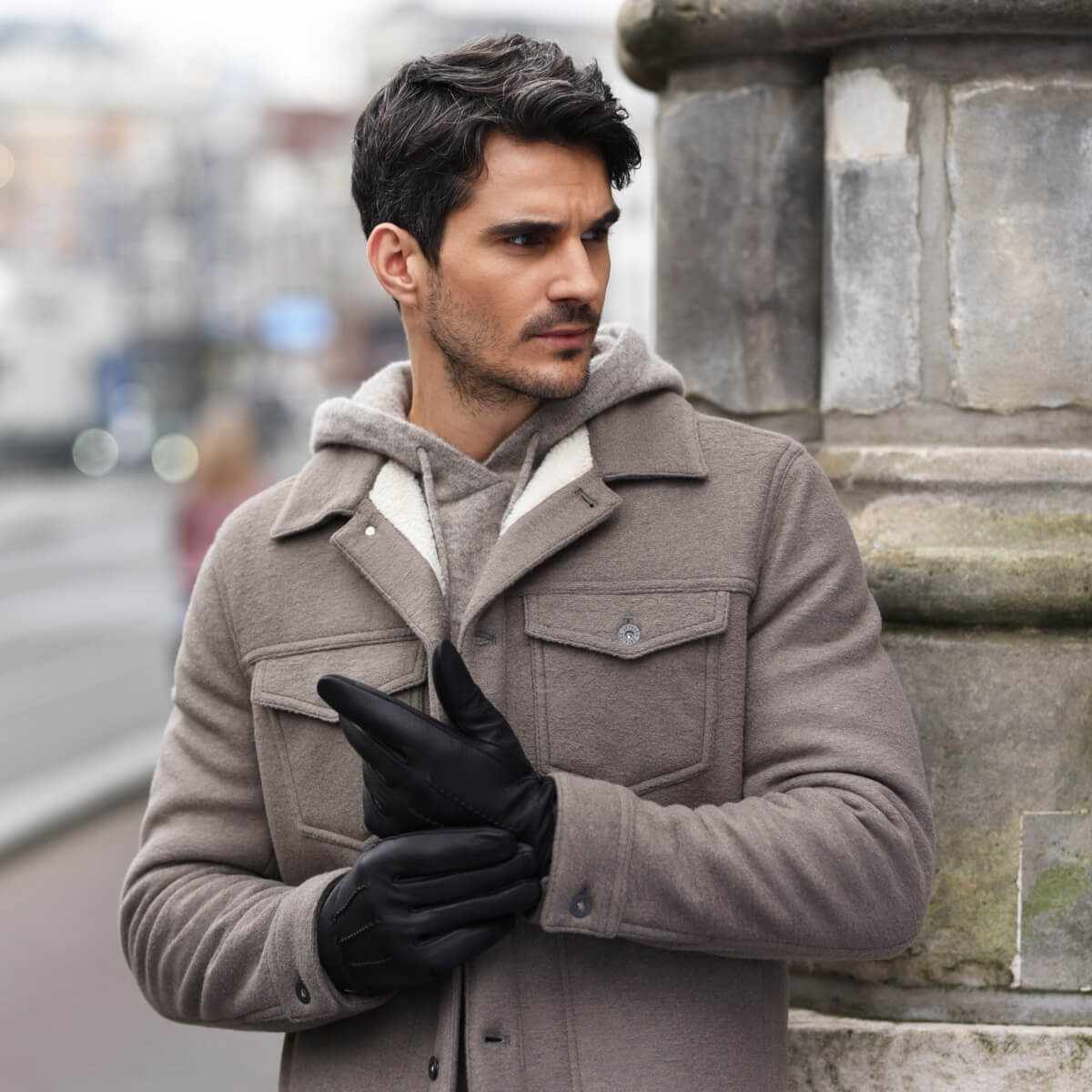 Gants en cuir pour hommes noirs - écran tactile - doublure en laine d'agneau - Hunter - Gants en cuir haut de gamme - Conçus à Amsterdam - Schwartz & von Halen® - 12