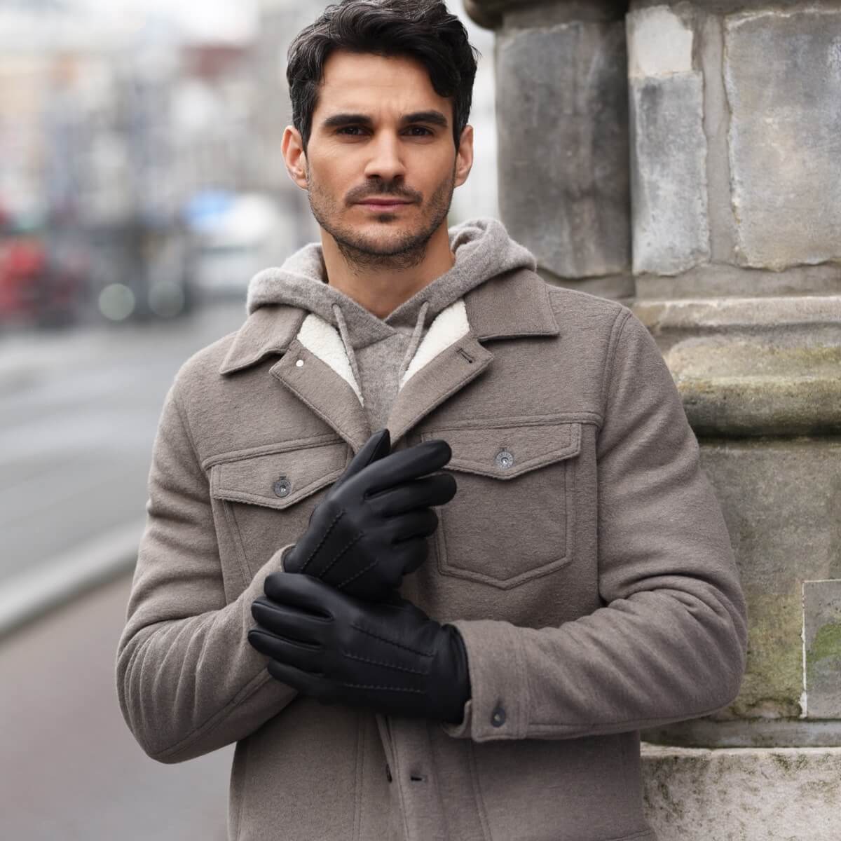 Gants en cuir pour hommes noirs - écran tactile - doublure en laine d'agneau - Hunter - Gants en cuir haut de gamme - Conçus à Amsterdam - Schwartz & von Halen® - 6