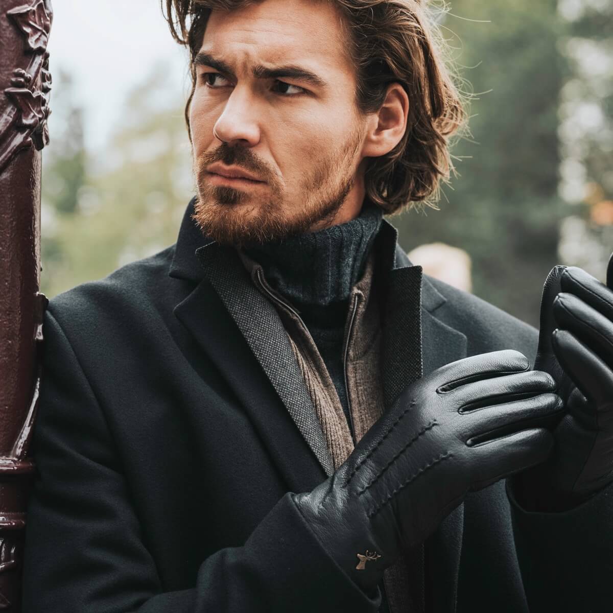 Gants en cuir pour hommes noirs - écran tactile - doublure en laine d'agneau - Hunter - Gants en cuir haut de gamme - Conçus à Amsterdam - Schwartz & von Halen® - 7