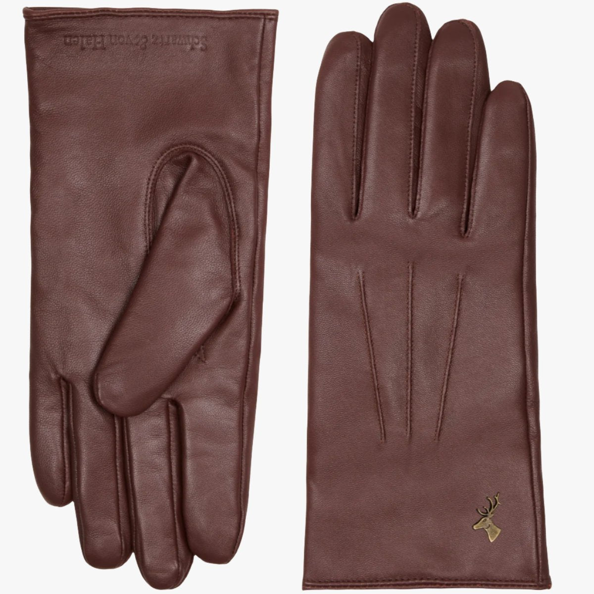 James (marron) - gants classiques en peau de mouton avec doublure en laine/cachemire & fonction écran tactile