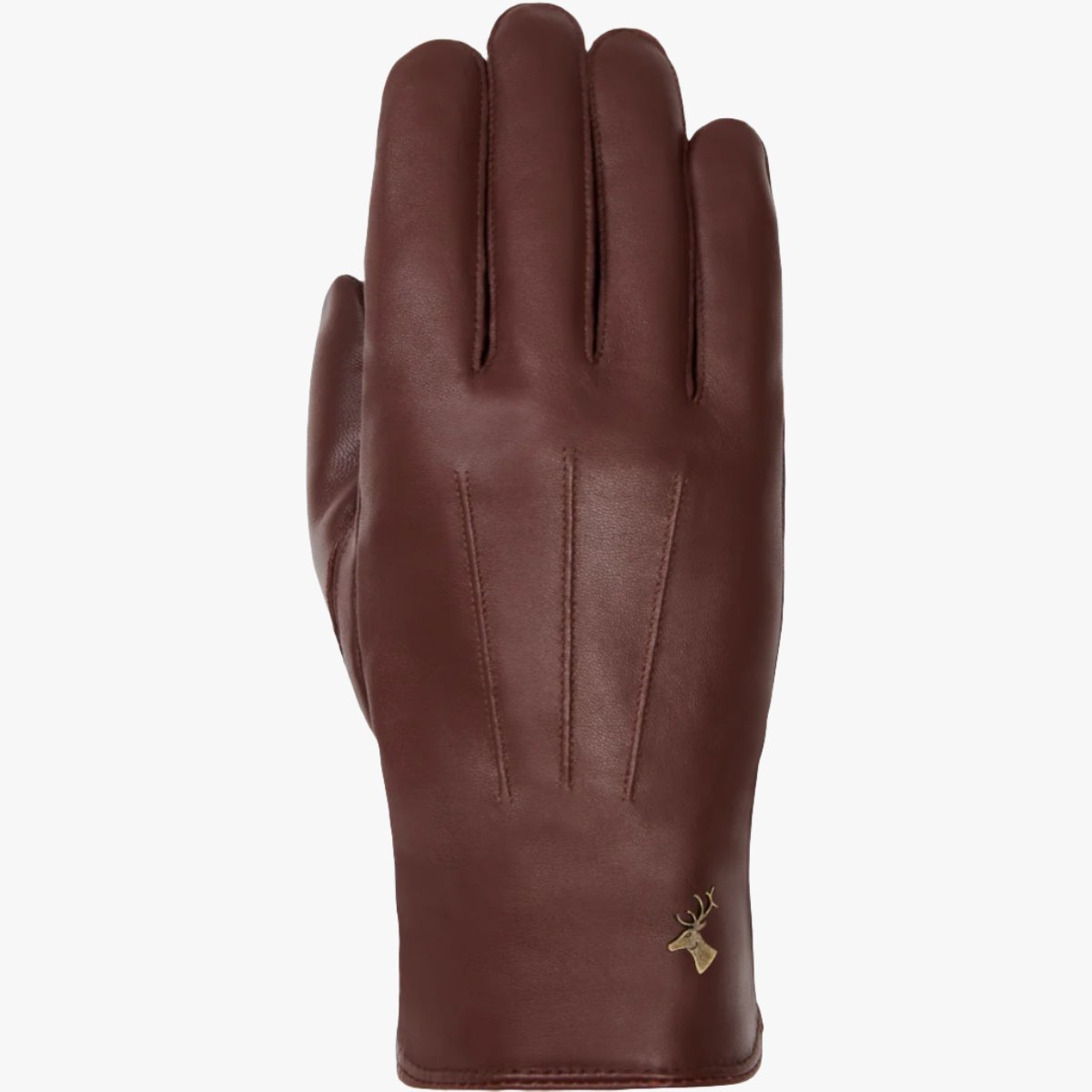 James (marron) - Gants classiques en peau de mouton avec doublure en laine/cachemire & fonction écran tactile