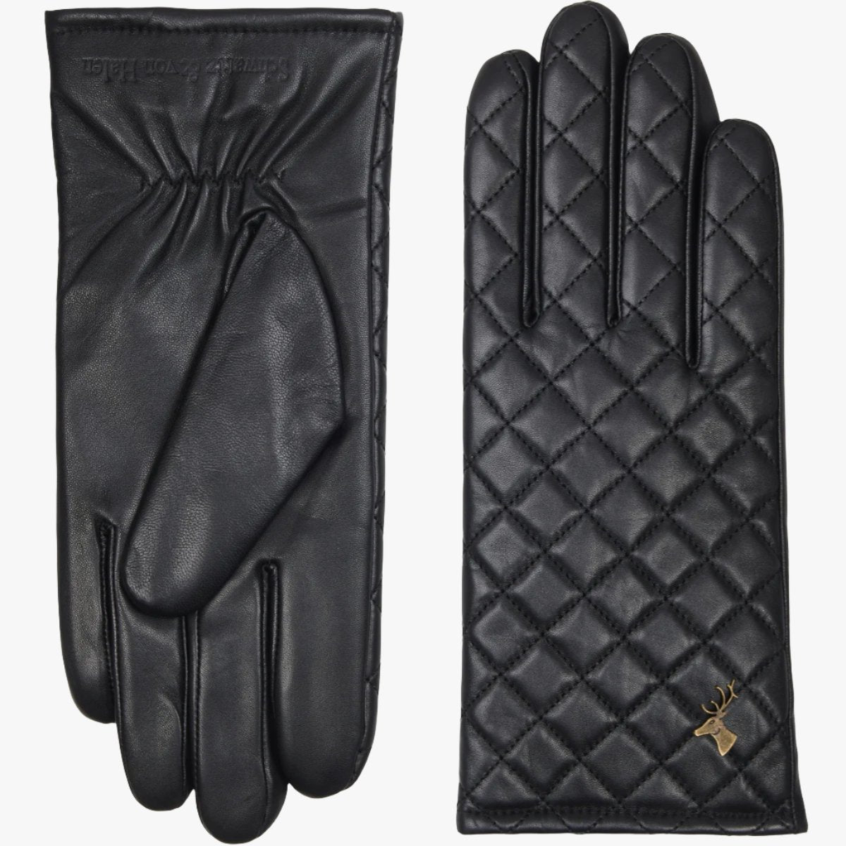 Kira (noir) - Gants en peau de mouton avec doublure en laine/cachemire & fonction écran tactile