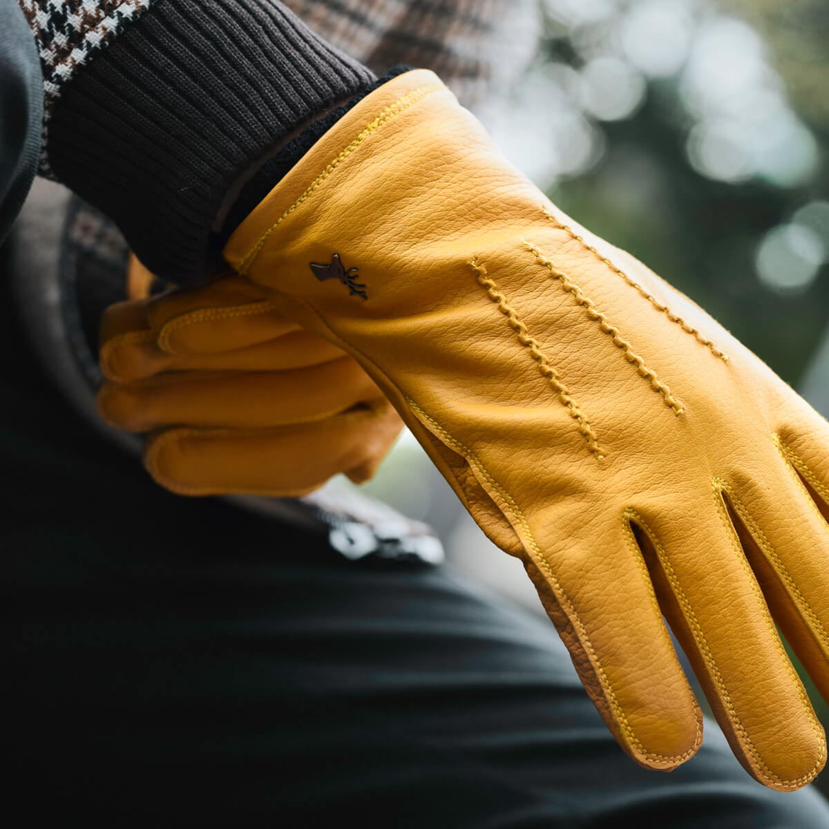 Gants en cuir épais jaune - Doublure chaude Ultrafleece - Gants en cuir haut de gamme - Conçus à Amsterdam - Schwartz & von Halen® - 5